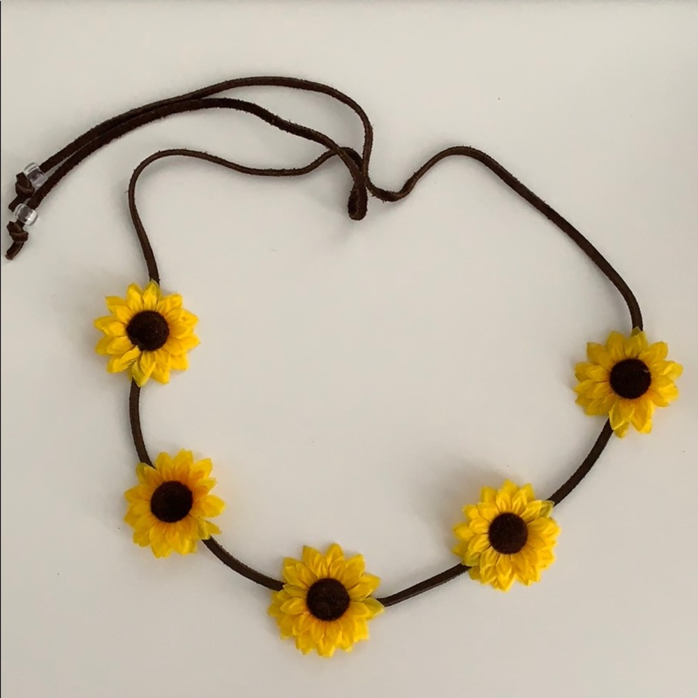 Sunflower daisy rave festival boho hair headband